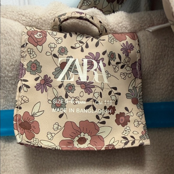 Zara Girls Floral Hooded Raincoat - Beige Pink - Picture 6 of 9